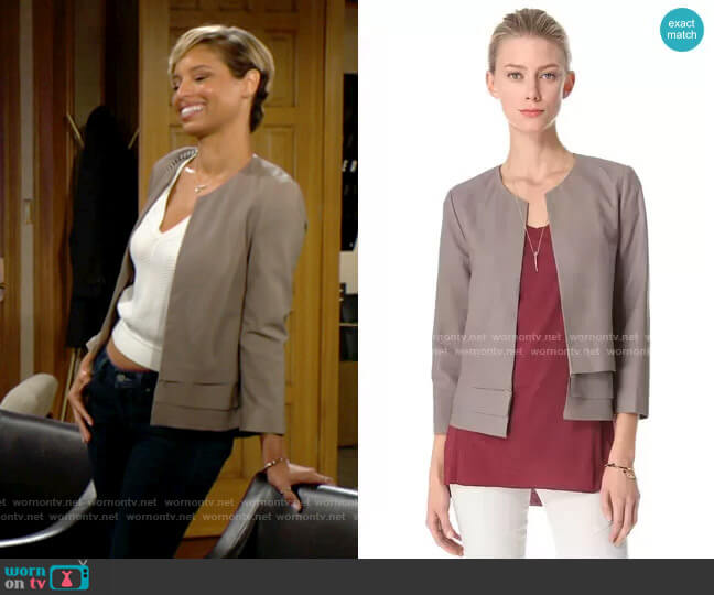 WornOnTV: Elena’s taupe leather jacket on The Young and the Restless ...