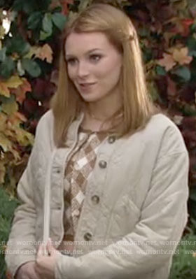 Jordan’s checked sweater on The Young and the Restless