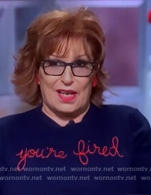 Joy's blue you're fired sweater on The View