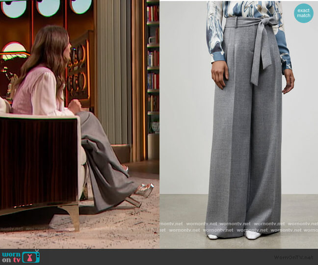 Euphoric Melange Tillary Wide Leg pants by Lafayette 148 worn by Drew Barrymore  on The Drew Barrymore Show