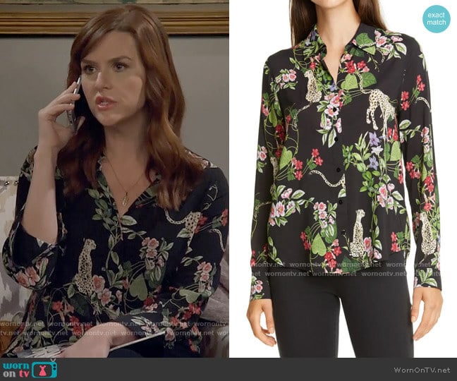 L'Agence Holly Blouse worn by Julia (Sara Rue) on B Positive