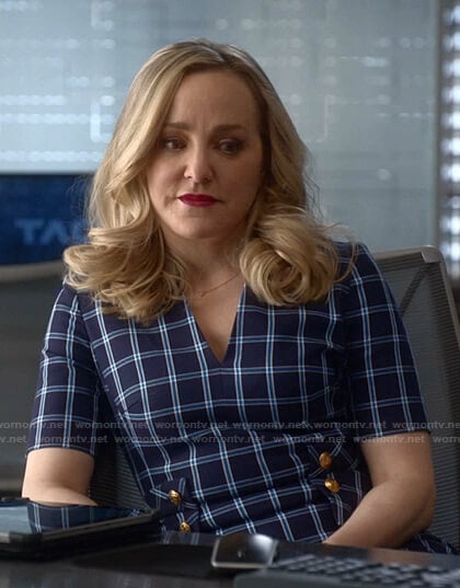 Marissa’s blue checked dress on Bull