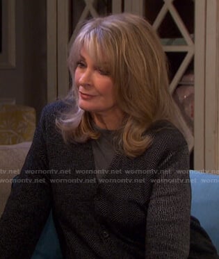 Marlena’s grey herringbone cardigan on Days of our Lives