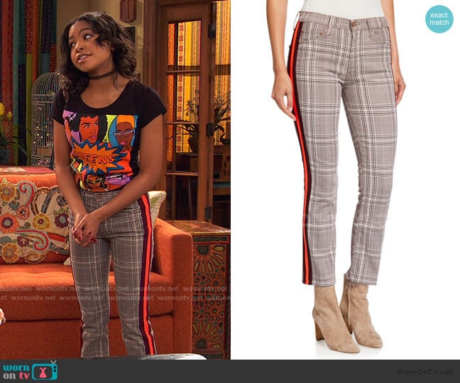 The Insider Ankle Straight-Leg Pants by Mother worn by Nia Baxter (Navia Robinson) on Ravens Home