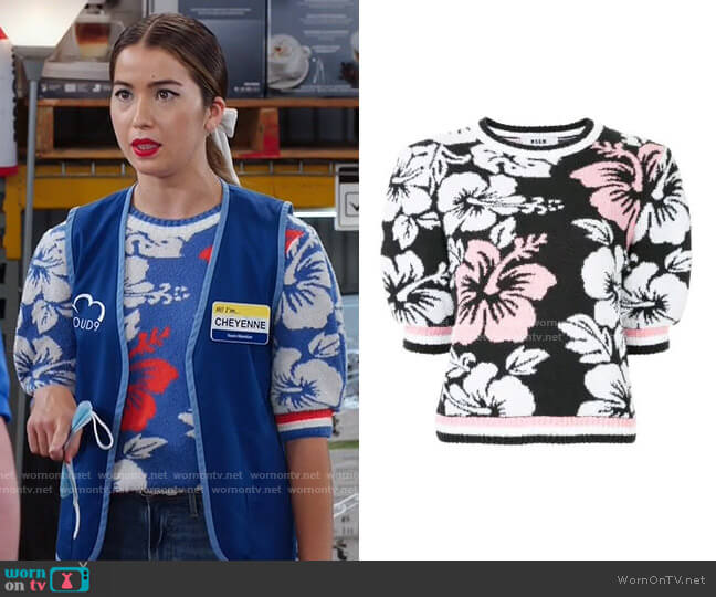 Floral Knitted Top by MSGM worn by Cheyenne (Nichole Bloom) on Superstore