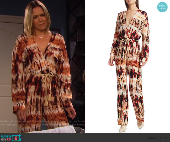 Jax Tie-Dye Jumpsuit by Nanushka worn by Nicole Walker (Arianne Zucker) on Days of our Lives