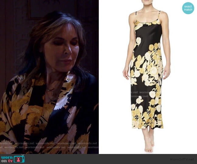 Irina Floral-Print Long Gown by Natori worn by Kate Roberts (Lauren Koslow) on Days of our Lives