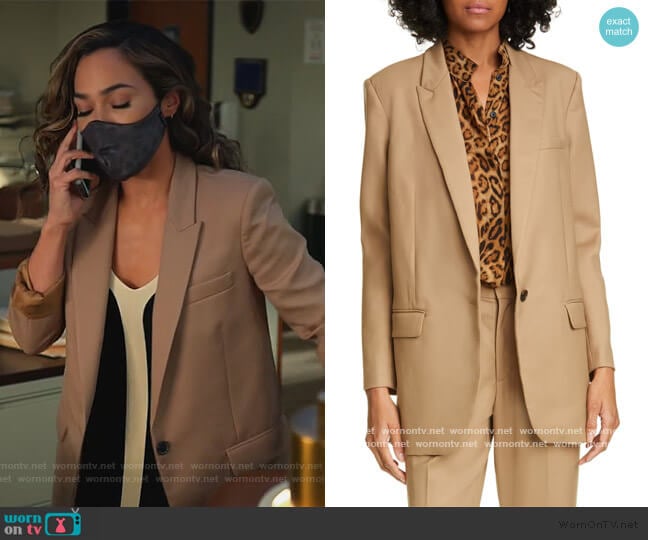 Diane Stretch Wool Blazer by Nili Lotan worn by Emily Lopez (Jessica Camacho) on All Rise