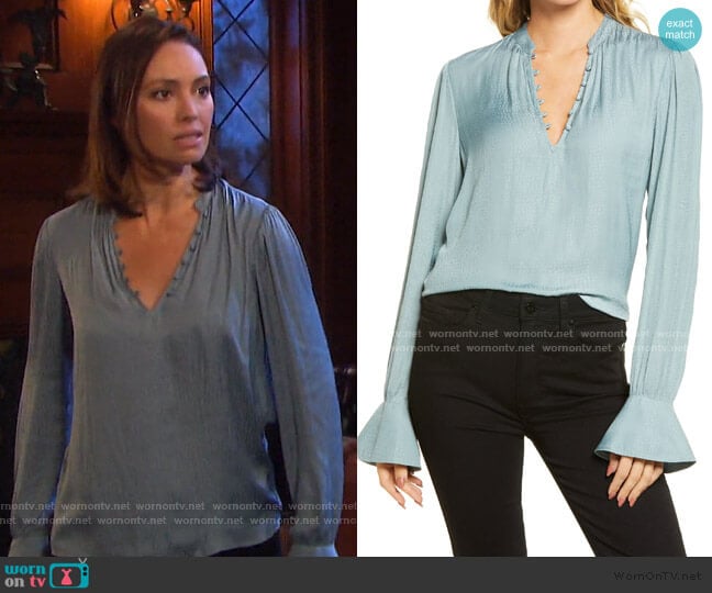 Lizzy Blouse by Paige worn by Gwen Rizczech (Emily O'Brien) on Days of our Lives