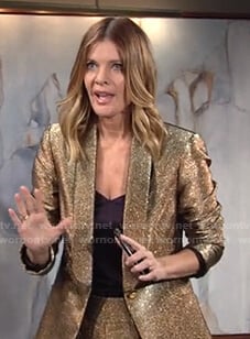 Phyllis’s metallic gold suit on The Young and the Restless