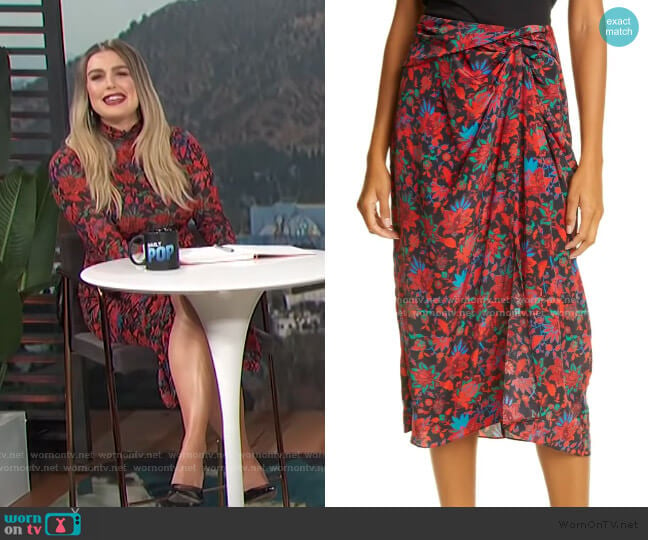 Amber Silk Midi Skirt by Rag & Bone worn by Carissa Loethen Culiner on E! News