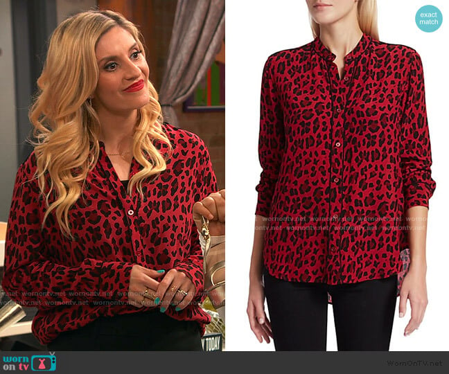 Lillian Leopard Print Blouse by Rails worn by Chelsea Grayson (Anneliese van der Pol) on Ravens Home