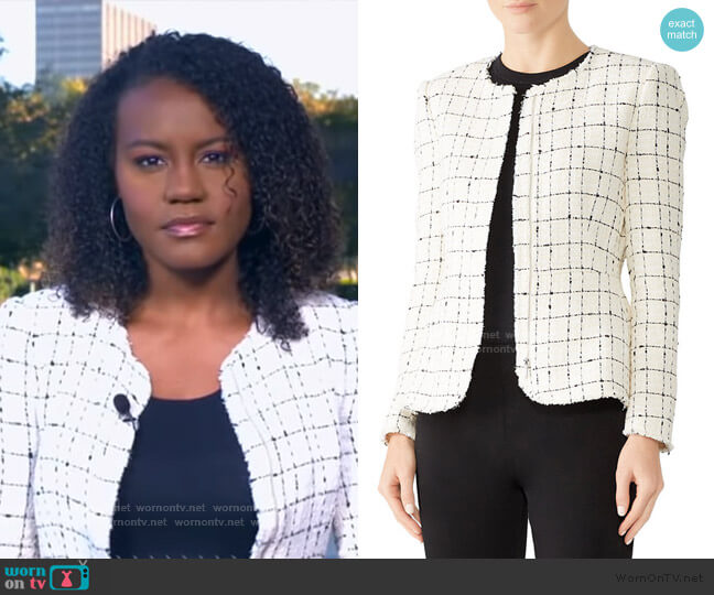 Plaid Tweed Zip Jacket by Rebecca Taylor worn by Janai Norman  on Good Morning America