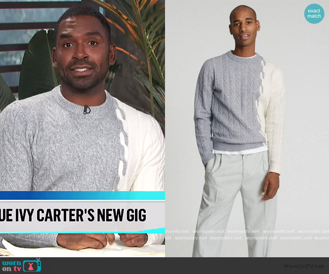 Stag Sweater by Reiss worn by Justin Sylvester on E! News