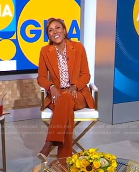 Robin’s orange corduroy suit on Good Morning America