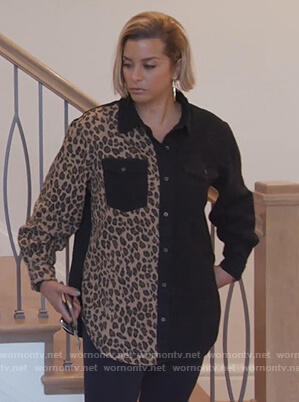 Robyn's leopard colorblock shirt on The Real Housewives of Potomac