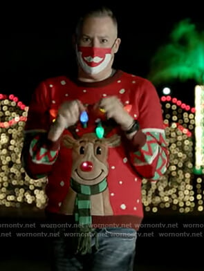 Ross Matthew’s red led christmas sweater