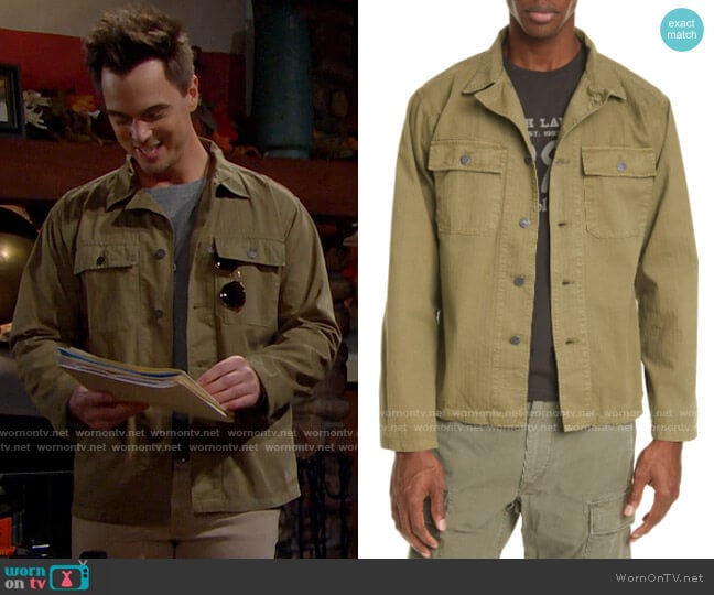 RRL Curtis Military Shirt Jacket worn by Wyatt Spencer (Darin Brooks) on The Bold and the Beautiful