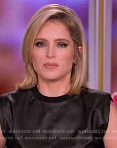 Sara’s black leather top on The View