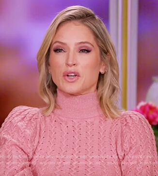 Sara’s pink cable knit sweater on The View