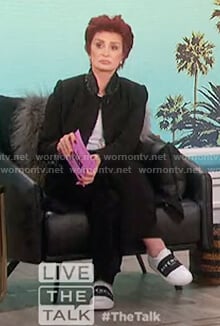 Sharon’s black and white Givenchy sneakers on The Talk