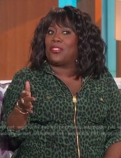 WornOnTV: Sheryl's leopard print zip down blouse on The Talk