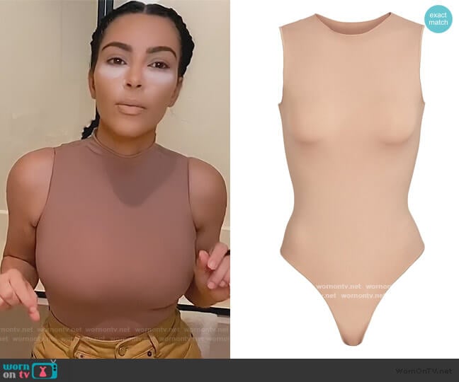 WornOnTV: Kim's beige sleeveless bodysuit on Keeping Up with the