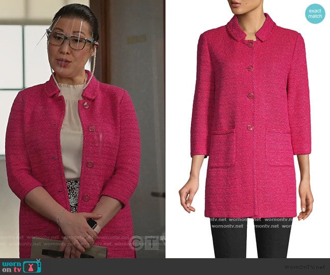 Andrea Knit Jacket by St. John worn by Sherri Kansky (Ruthie Ann Miles) on All Rise