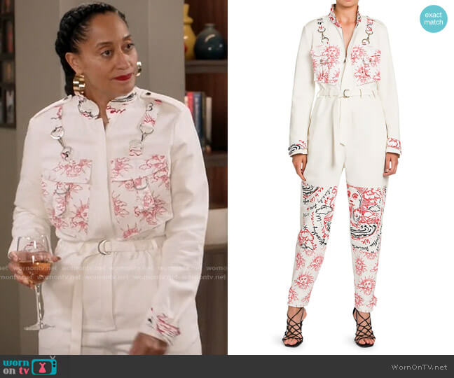 We Are The Weather Cotton Jumpsuit by Stella McCartney worn by Rainbow Johnson (Tracee Ellis Ross) on Blackish