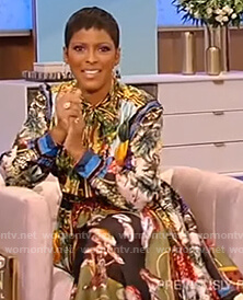 Tamron’s fruit print shirtdress on Tamron Hall Show