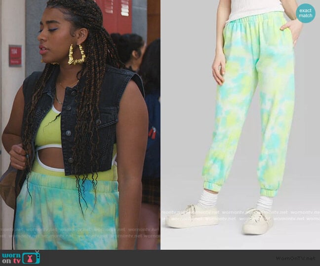 High Rise Sweatpants by Wild Fable at Target worn by Aisha (Alycia Pascual-Pena) on Saved By The Bell