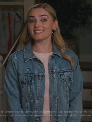 Taylor’s star embroidered denim jacket on American Housewife