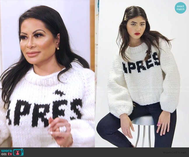 The Apres Pullover by Gogo Sweaters worn by Jen Shah  on The Real Housewives of Salt Lake City