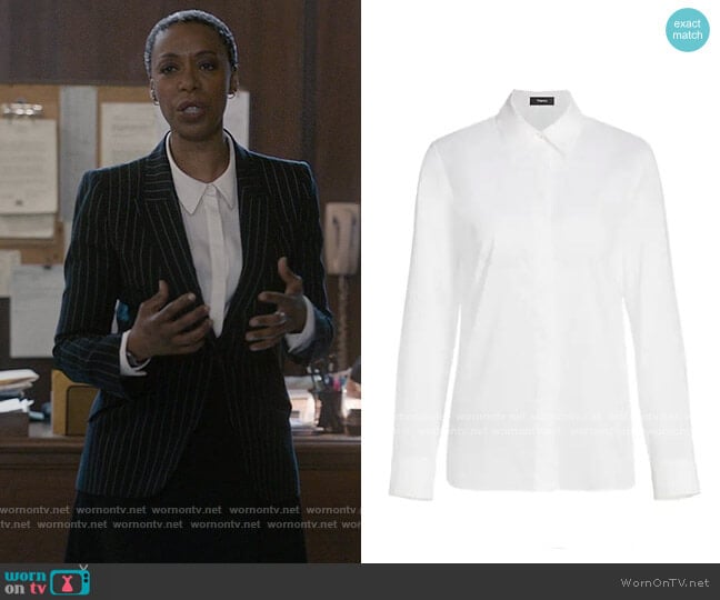 Theory Classic Straight Shirt worn by Haley Fitzgerald (Noma Dumezweni) on The Undoing