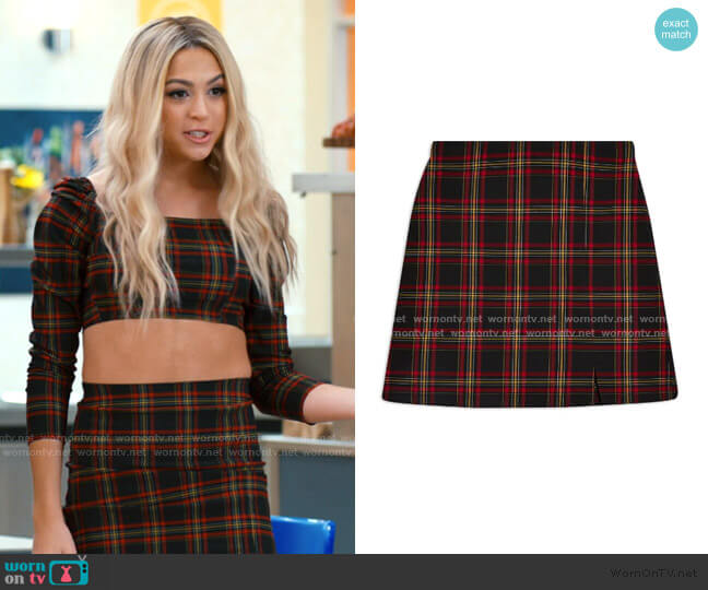 Tartan Miniskirt by Topshop worn by Lexi (Josie Totah) on Saved By The Bell