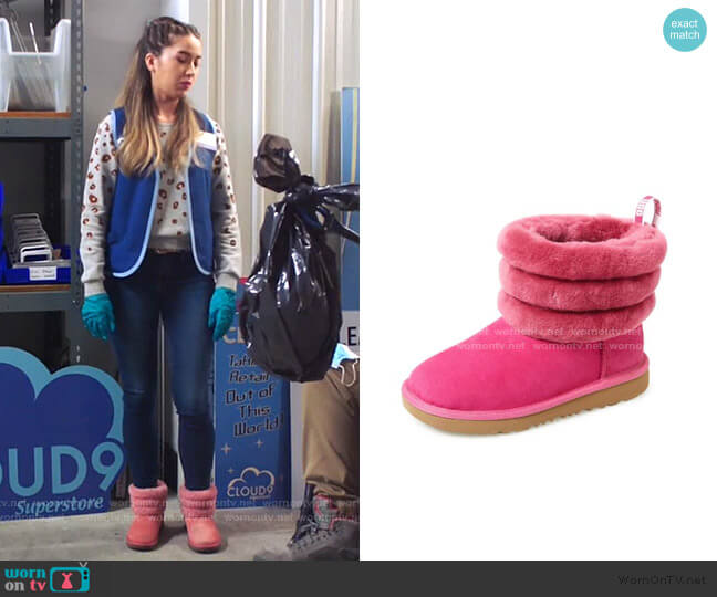 Fluff Mini Quilted Boot by Ugg worn by Cheyenne (Nichole Bloom) on Superstore
