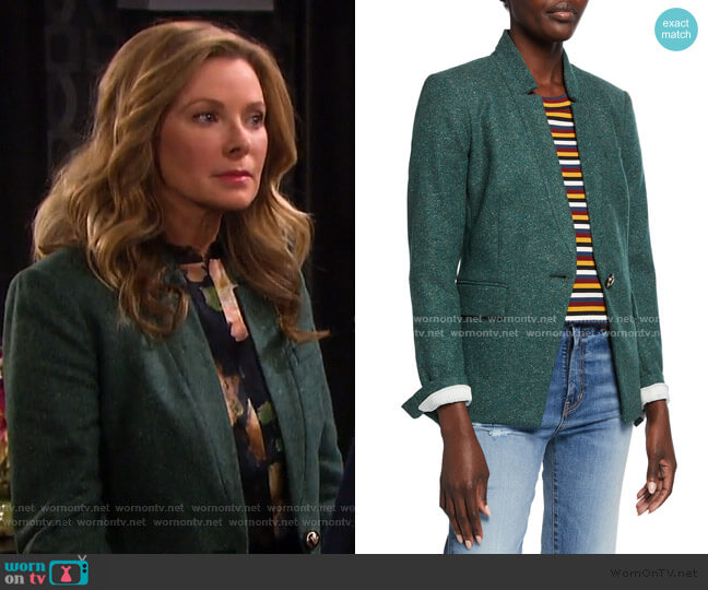 Stand-Collar Dickey Jacket by Veronica Beard worn by Jennifer Horton (Cady McClain) on Days of our Lives