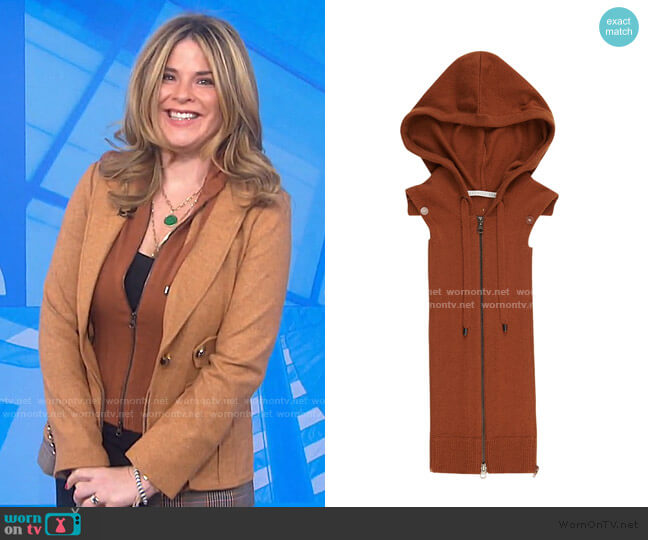 Wool & Cashmere Hoodie Dickey by Veronica Beard worn by Jenna Bush Hager on Today