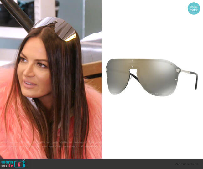 Frenergy Visor Sunglasses by Versace worn by Lisa Barlow on The Real Housewives of Salt Lake City