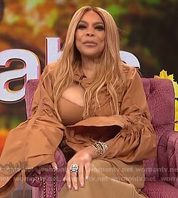 Wendy’s beige cut out blouse on The Wendy Williams Show