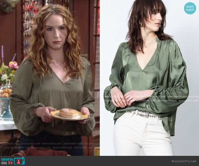 Zadig & Voltaire Twenty Top worn by Mariah Copeland (Camryn Grimes) on The Young and the Restless