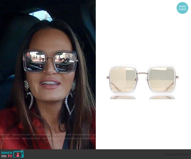 Mirror Square Sunglasses by Chanel worn by Lisa Barlow on The Real Housewives of Salt Lake City