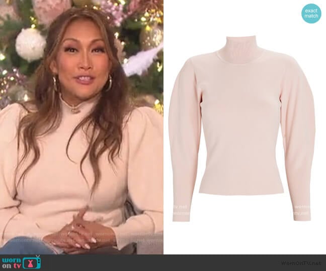 Samuel Puff-Sleeve Turtleneck Sweater by A.L.C worn by Carrie Inaba on The Talk