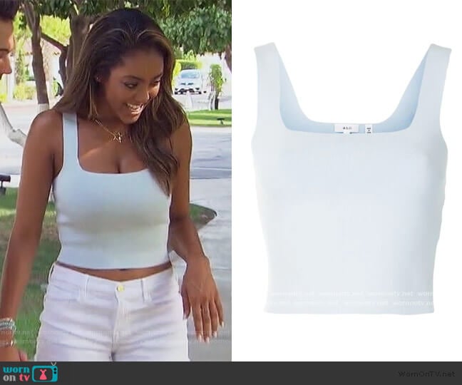 cropped tank top by A.L.C. worn by Tayshia Adams on The Bachelorette