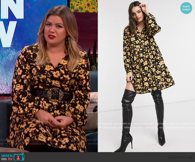 WornOnTV: Kelly’s Black Floral Dress On The Kelly Clarkson Show | Kelly ...