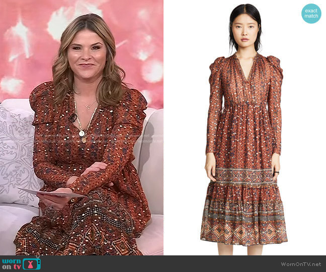 Alessandra Dress by Ulla Johnson worn by Jenna Bush Hager on Today