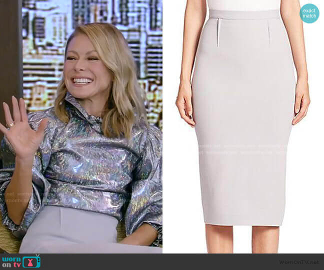 Arreton Pencil Skirt by Roland Mouret worn by Kelly Ripa  on Live with Kelly & Ryan