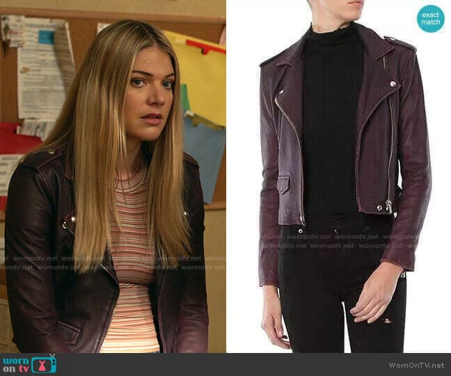 Ashville Leather Jacket in Plum by Iro worn by Tami Tamietti (Kate Miner) on Shameless