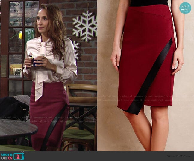 Astin Wrap Skirt by Bailey 44 worn by Lily Winters (Christel Khalil) on The Young and the Restless