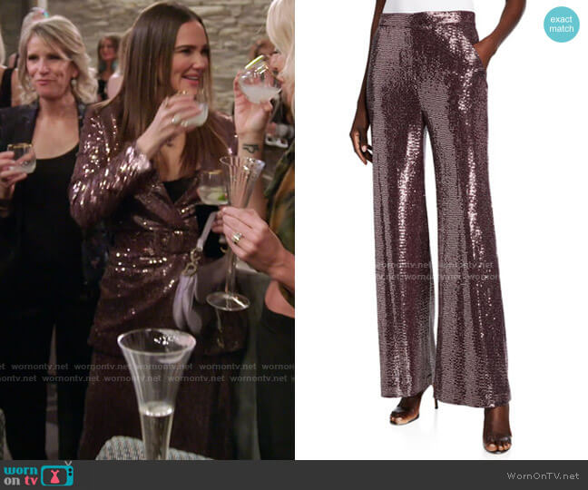 Sequin Pants by Badgley Mischka Collection worn by Meredith Marks on The Real Housewives of Salt Lake City